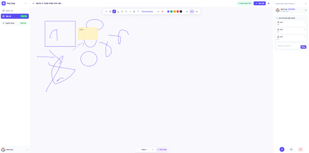 Bảng vẽ ý tưởng Realtime Whiteboard / Collaborative Canvas